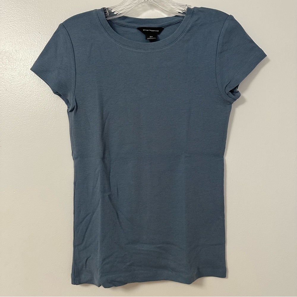 Club Monaco Ribbed Tee Blue